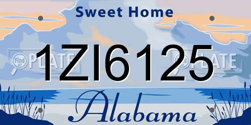 1ZI6125 Alabama License Plate