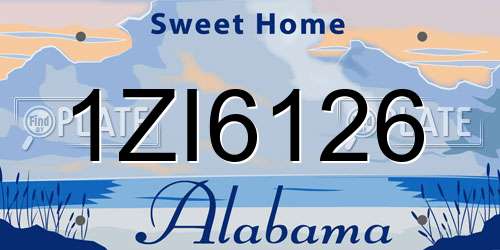 1ZI6126 Alabama License Plate