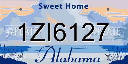 1ZI6127 Alabama License Plate