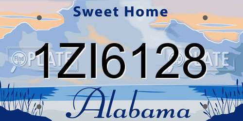 1ZI6128 Alabama License Plate