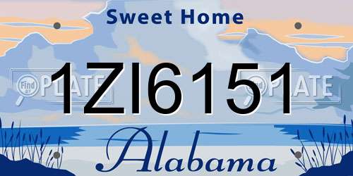1ZI6151 Alabama License Plate