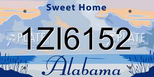 1ZI6152 Alabama License Plate