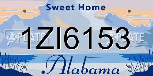 1ZI6153 Alabama License Plate