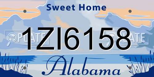 1ZI6158 Alabama License Plate