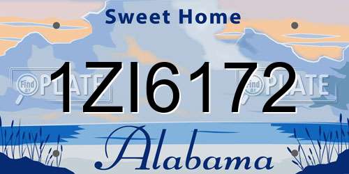 1ZI6172 Alabama License Plate