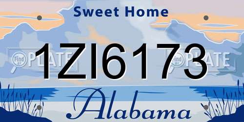 1ZI6173 Alabama License Plate