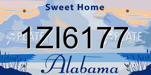 1ZI6177 Alabama License Plate