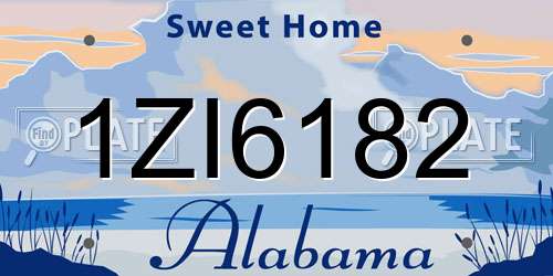 1ZI6182 Alabama License Plate