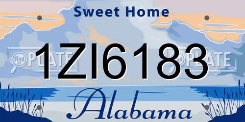 1ZI6183 Alabama License Plate