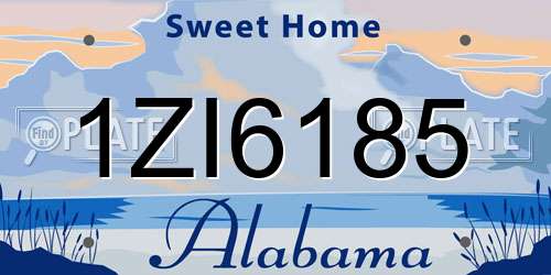 1ZI6185 Alabama License Plate