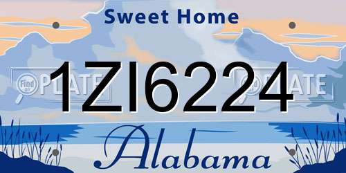 1ZI6224 Alabama License Plate
