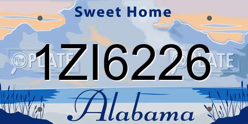 1ZI6226 Alabama License Plate