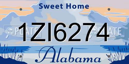 1ZI6274 Alabama License Plate