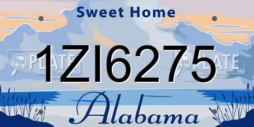 1ZI6275 Alabama License Plate