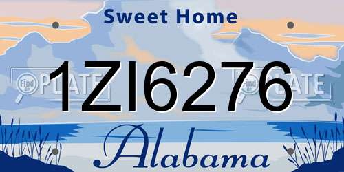 1ZI6276 Alabama License Plate