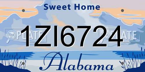 1ZI6724 Alabama License Plate