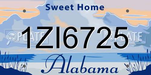 1ZI6725 Alabama License Plate