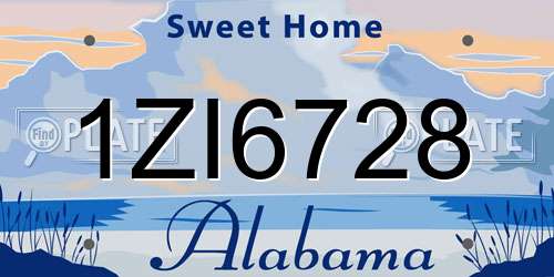1ZI6728 Alabama License Plate