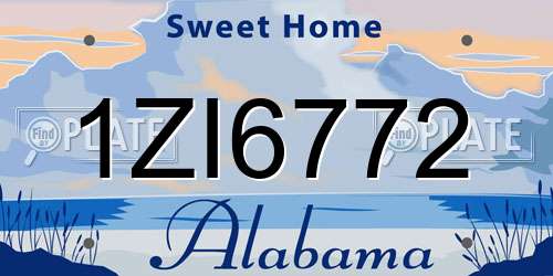 1ZI6772 Alabama License Plate