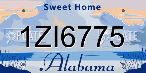 1ZI6775 Alabama License Plate