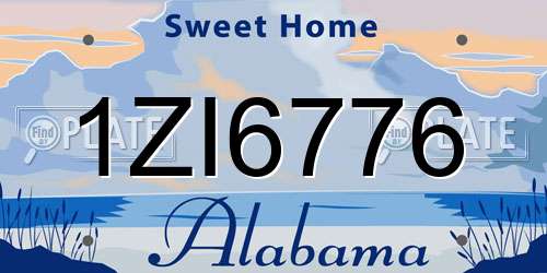 1ZI6776 Alabama License Plate