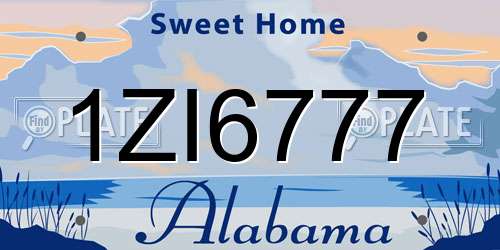 1ZI6777 Alabama License Plate