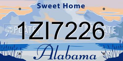 1ZI7226 Alabama License Plate