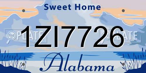 1ZI7726 Alabama License Plate