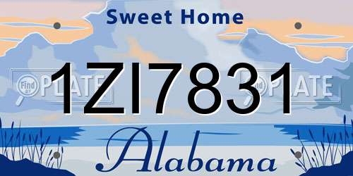 1ZI7831 Alabama License Plate