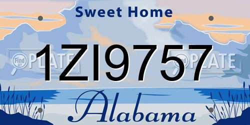 1ZI9757 Alabama License Plate
