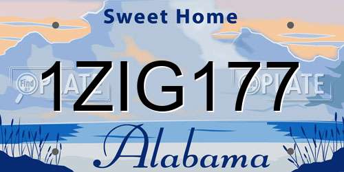 1ZIG177 Alabama License Plate