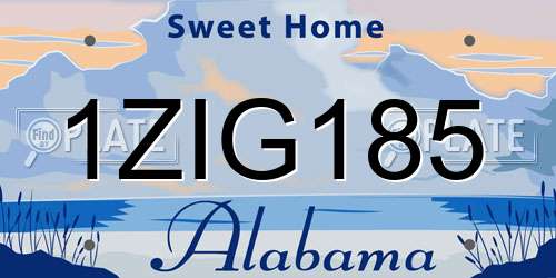 1ZIG185 Alabama License Plate
