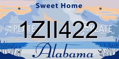 1ZII422 Alabama License Plate