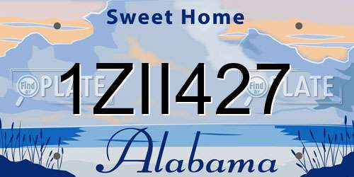 1ZII427 Alabama License Plate