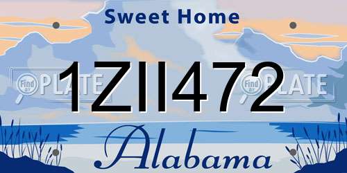 1ZII472 Alabama License Plate