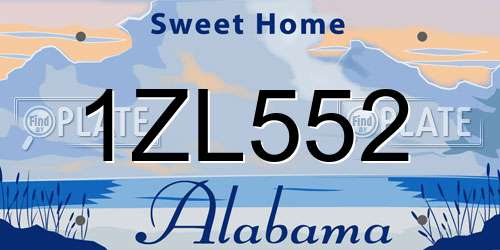 1ZL552 Alabama License Plate