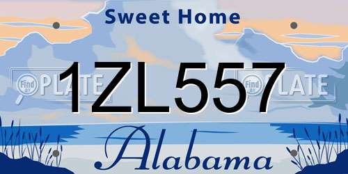 1ZL557 Alabama License Plate