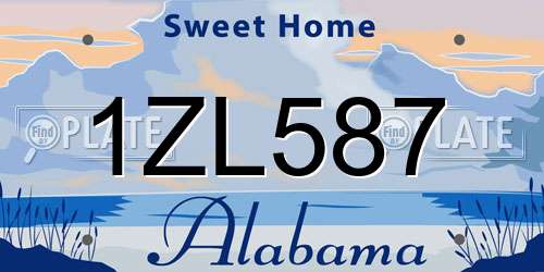 1ZL587 Alabama License Plate