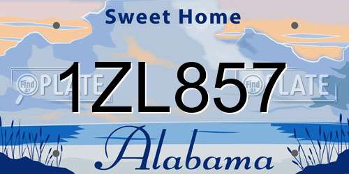 1ZL857 Alabama License Plate
