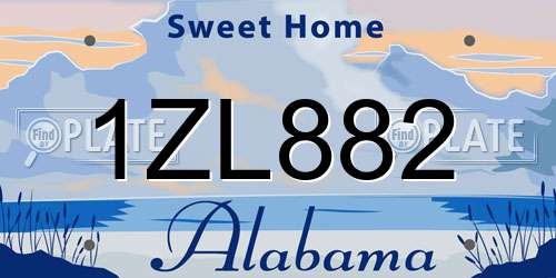 1ZL882 Alabama License Plate