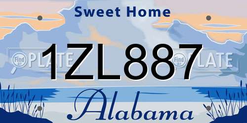 1ZL887 Alabama License Plate