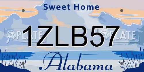 1ZLB57 Alabama License Plate
