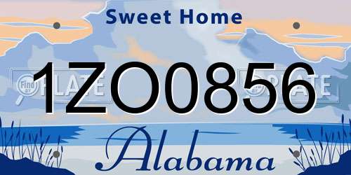1ZO0856 Alabama License Plate