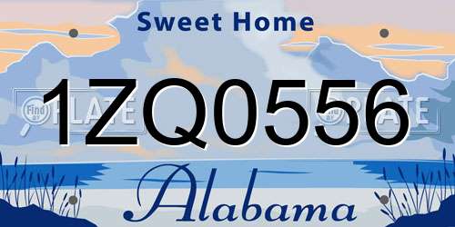 1ZQ0556 Alabama License Plate