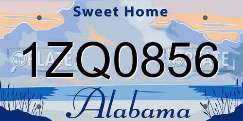 1ZQ0856 Alabama License Plate