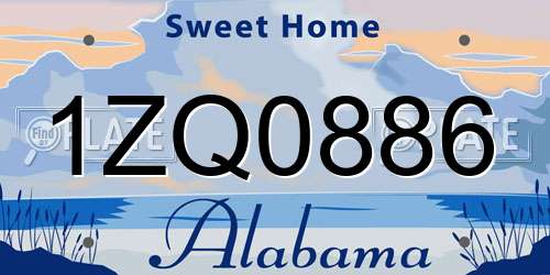 1ZQ0886 Alabama License Plate