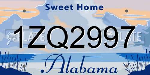 1ZQ2997 Alabama License Plate