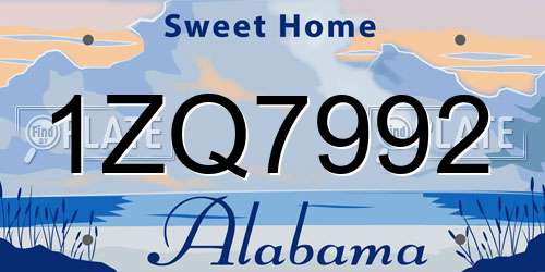 1ZQ7992 Alabama License Plate