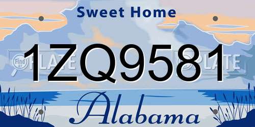 1ZQ9581 Alabama License Plate