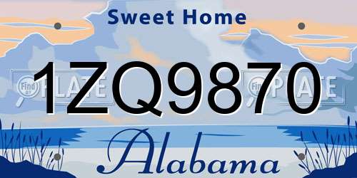 1ZQ9870 Alabama License Plate